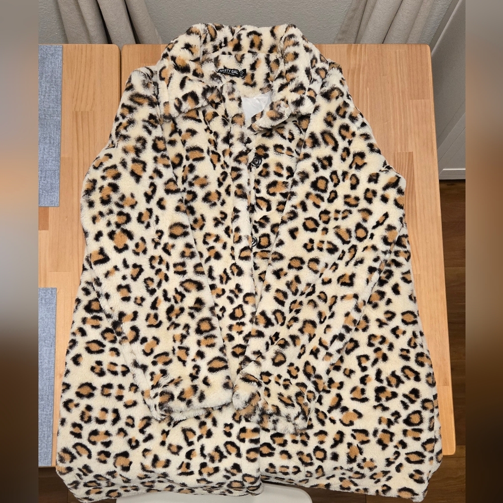 Nasty Gal Soft Leopard Print Coat